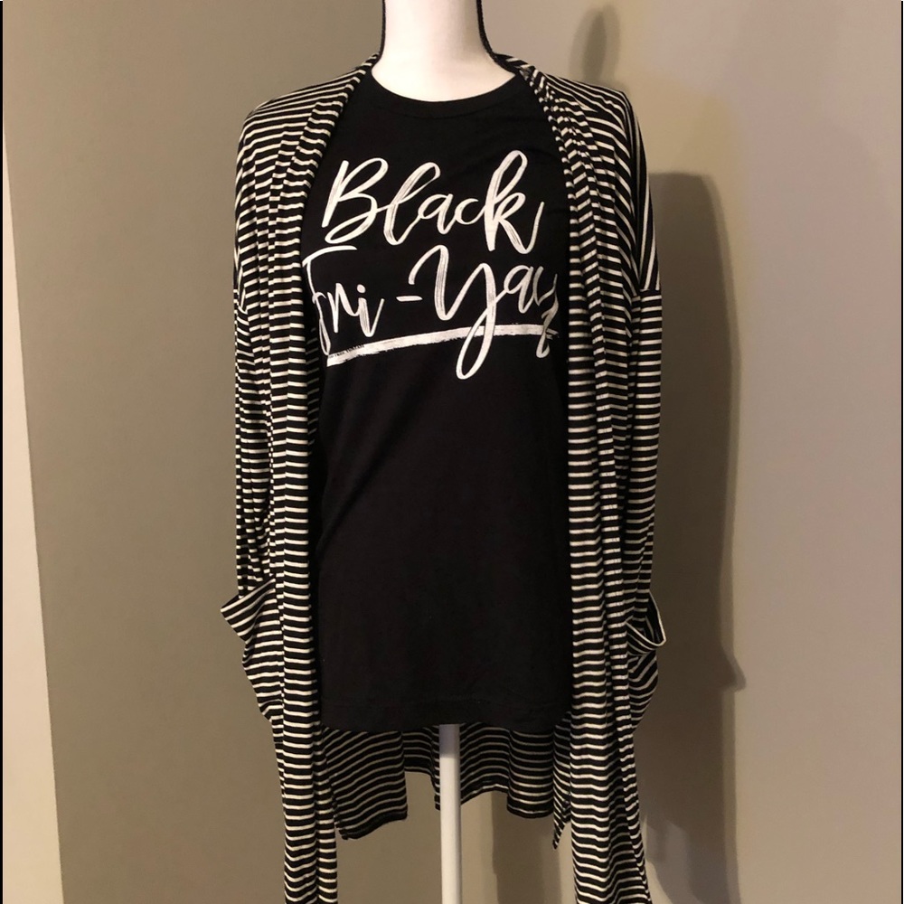 Striped Kimono-style Cardi